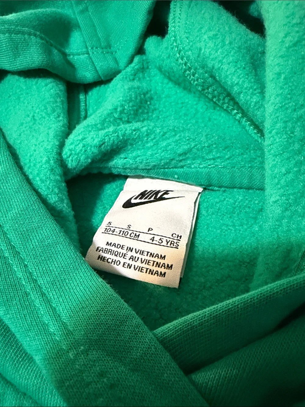 Nike Kids Teal Green Pullover Hoodie with Logo